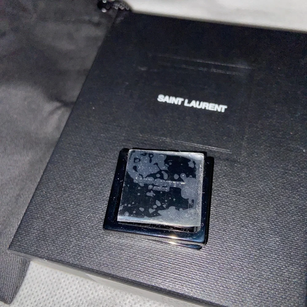 Saint Laurent Paris Brass Phone Ring OS UNI​​​​​